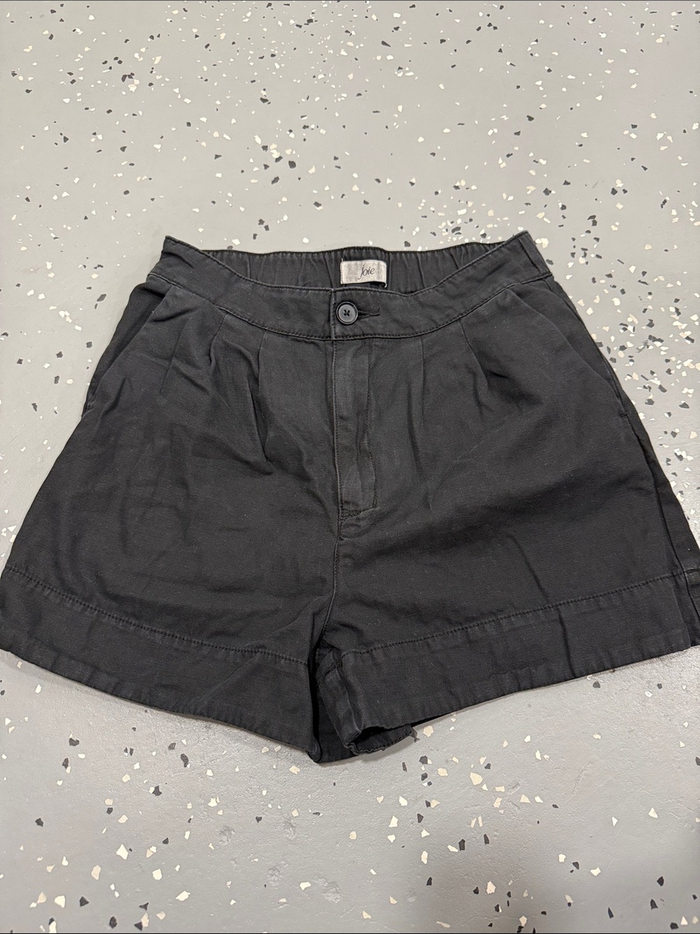 Joie Black High-Waist Pleated Shorts